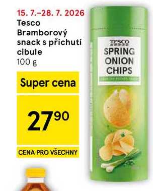 Tesco Bramborový snack s příchutí cibule, 100 g