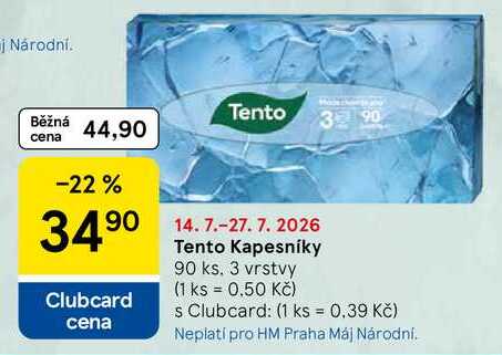 Tento Kapesníky, 90 ks. 3 vrstvy