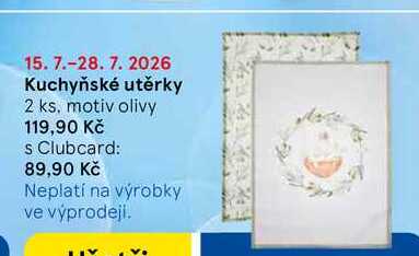 Kuchyňské utěrky, 2 ks, motiv olivy