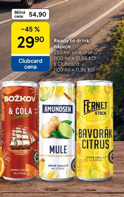 Ready to drink nápoje, 250 ml