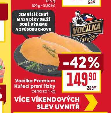 Vocílka Premium Kuřecí prsní řízky