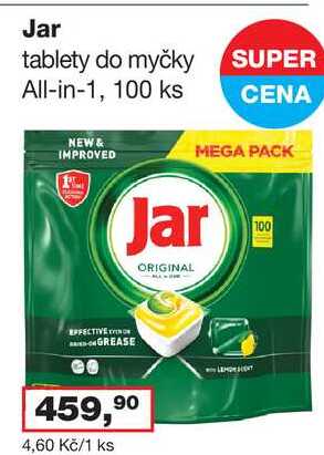 Jar tablety do myčky, all in 1, 100ks
