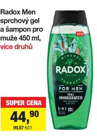Radox Men sprchový gel a šampon pro muže 450 ml