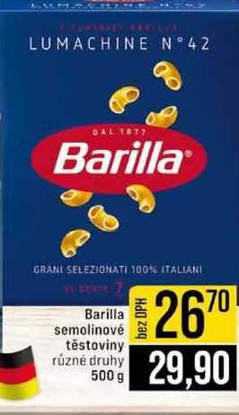Barilla semolinové těstoviny různé druhy 500 g