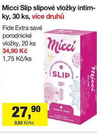 Micci Slip slipové vložky intimky, 30 ks, více druhů