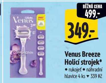 Venus Breeze Holicí strojek, rukojeť + náhradní hlavice 4 ks