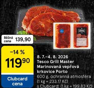 Tesco Grill Master Marinovaná vepřová krkovice Porto, 600 g