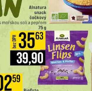 Alnatura snack čočkový mořskou soli a pepřem 75g