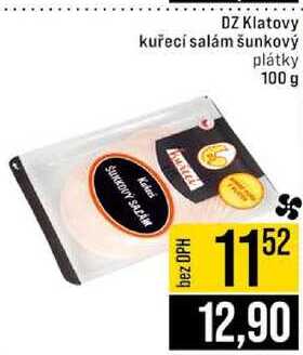 DZ Klatovy kuřecí salám šunkový plátky 100 g