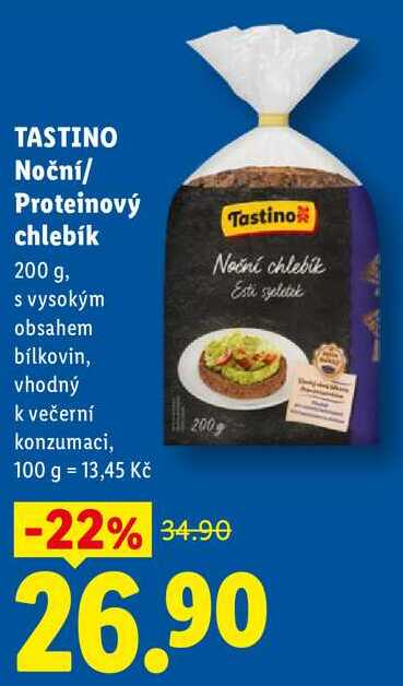 TASTINO Noční/Proteinový chlebík, 200 g