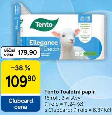 Tento Toaletní papír, 16 rolí, 3 vrstvy