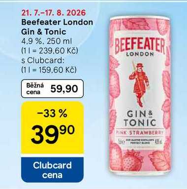 Beefeater London Gin & Tonic 4.9 %, 250 ml
