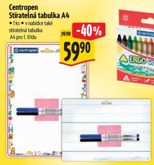 Centropen Stíratelná tabulka A4
