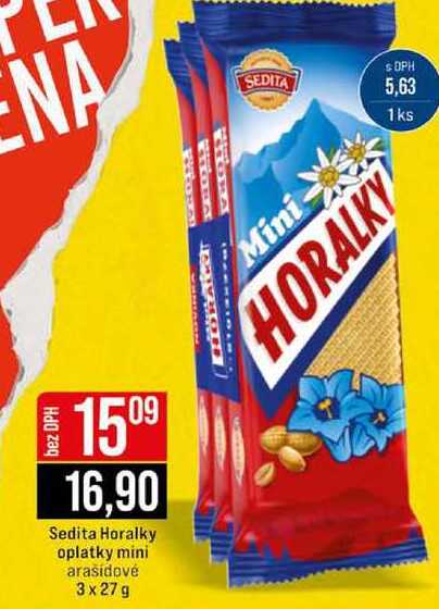 Horalky oplatky mini arašidové 3x27 g