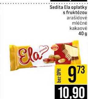 Sedita Ela oplatky s fruktózou arašidové mléčné kakaové 40 g