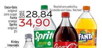 Coca-Cola zero sugar Fanta orange Sprite original 2l