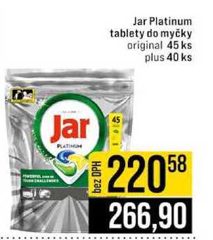 Jar Platinum tablety do myčky original 45 ks plus 40 ks