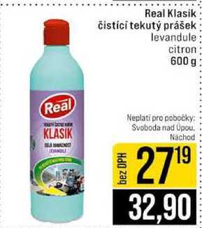 Real Klasik čistící tekutý prášek levandule citron 600 g