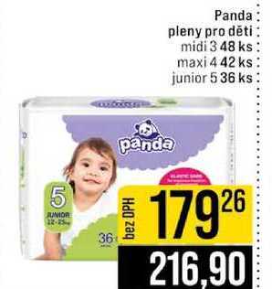 Panda pleny pro děti midi 348 ks maxi 4 42 ks junior 5 36 ks