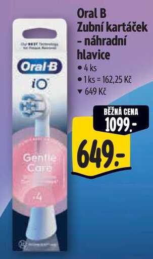 Oral B Zubní kartáček - náhradní hlavice, 4 ks