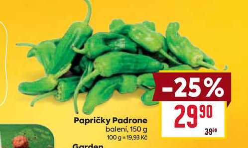 Papričky Padrone balení, 150 g