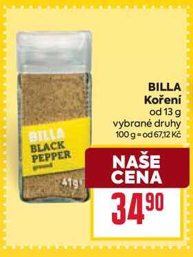BILLA Koření od 13 g