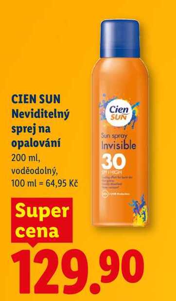 CIEN SUN Neviditelný sprej na opalování, 200 ml
