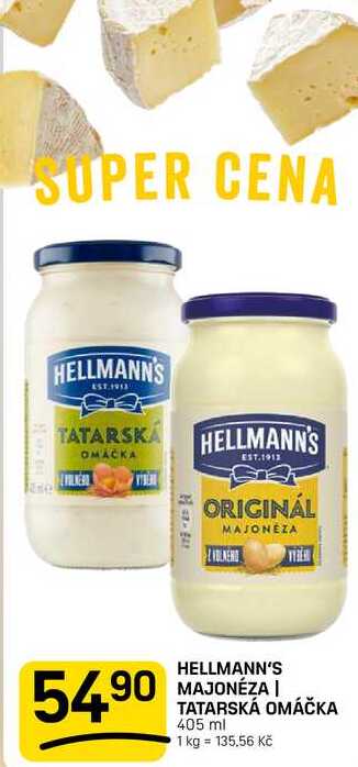 HELLMANN'S MAJONEZA TATARSKÁ OMÁČKA 405ml