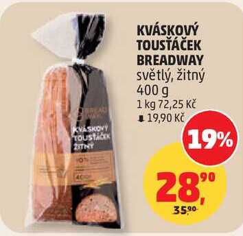 KVÁSKOVÝ TOUSŤÁČEK BREADWAY světlý, 400 g