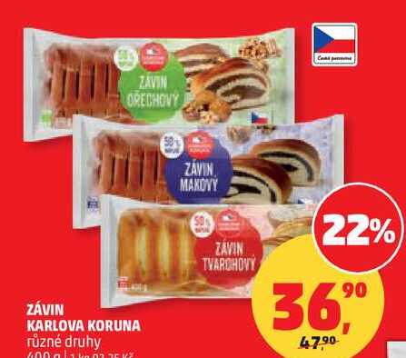 ZÁVIN KARLOVA KORUNA různé druhy, 400 g