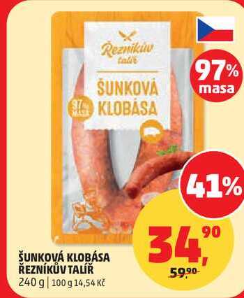 ŠUNKOVÁ KLOBÁSA ŘEZNÍKŮV TALÍŘ, 240 g
