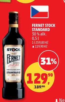 FERNET STOCK STANDARD 30% alk., 0,5 l v akci