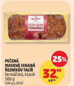 PEČENÁ MASOVÁ SEKANÁ ŘEZNÍKŮV TALÍŘ farmářská, 500 g