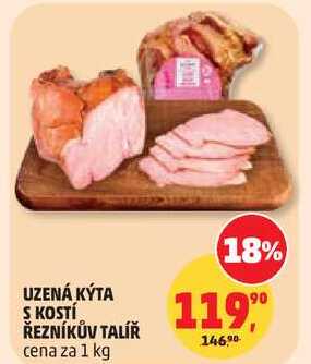 UZENÁ KÝTA S KOSTÍ ŘEZNÍKŮV TALÍŘ, 1 kg