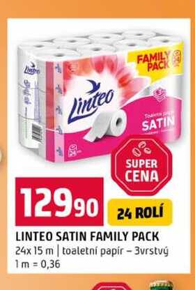 LINTEO SATIN FAMILY PACK 24x 15 m toaletní papír 3vrstvý