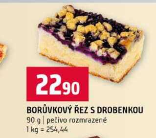 BORŮVKOVÝ ŘEZ S DROBENKOU 90 g pečivo rozmrazené