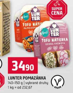 LUNTER POMAZÁNKA 140-150 g vybrané druhy