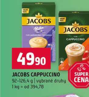 JACOBS CAPPUCCINO 92-126,4 g vybrané druhy