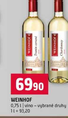 WEINHOF 0,75l vino vybrané druhy