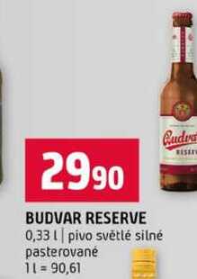 BUDVAR RESERVE 0,33l pivo světlé silné pasterované