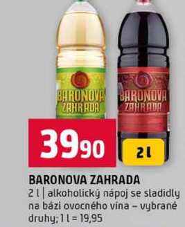 BARONOVA ZAHRADA 2l alkoholický nápoj se sladidly na bázi ovocného vína vybrané druhy