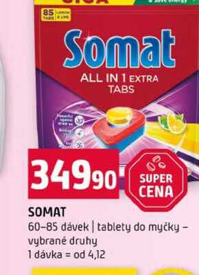 SOMAT 60-85 dávek tablety do myčky vybrané druhy