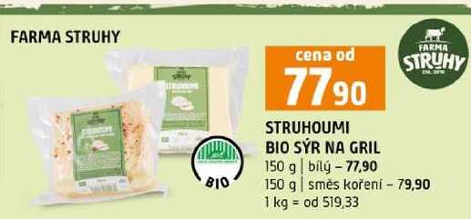 STRUHOUMI BIO SÝR NA GRIL 150 g bílý 150 g směs koření