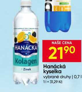 Hanácká kyselka vybrané druhy 0,7l