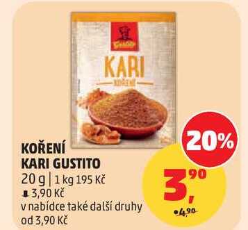 KOŘENÍ KARI GUSTITO, 20 g