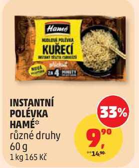 INSTANTNÍ POLÉVKA HAMÉ různé druhy, 60 g