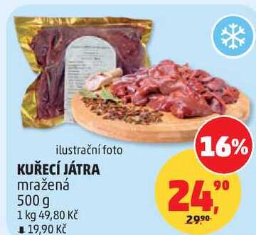 KUŘECÍ JÁTRA mražená, 500 g