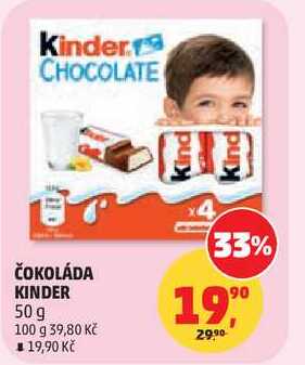 ČOKOLÁDA KINDER, 50 g