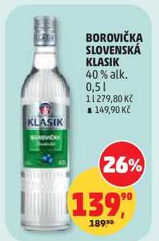 BOROVIČKA SLOVENSKÁ KLASIK 40% alk., 0,5 l