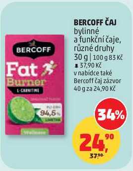 BERCOFF ČAJ bylinné a funkční čaje, různé druhy, 30 g
